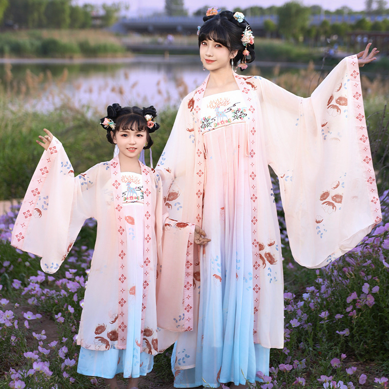 New Hanfu Girl's dress Strapless Skirt Ru Parity Dress Princess Dress Mother and Daughter Fairy Ancient Dress Chinese Style Spring and Summer New Hanfu Girl's dress Strapless Skirt Ru Parity Dress Princess Dress Mother and Daughter Fairy Ancient Dress Chinese Style Spring and Summer