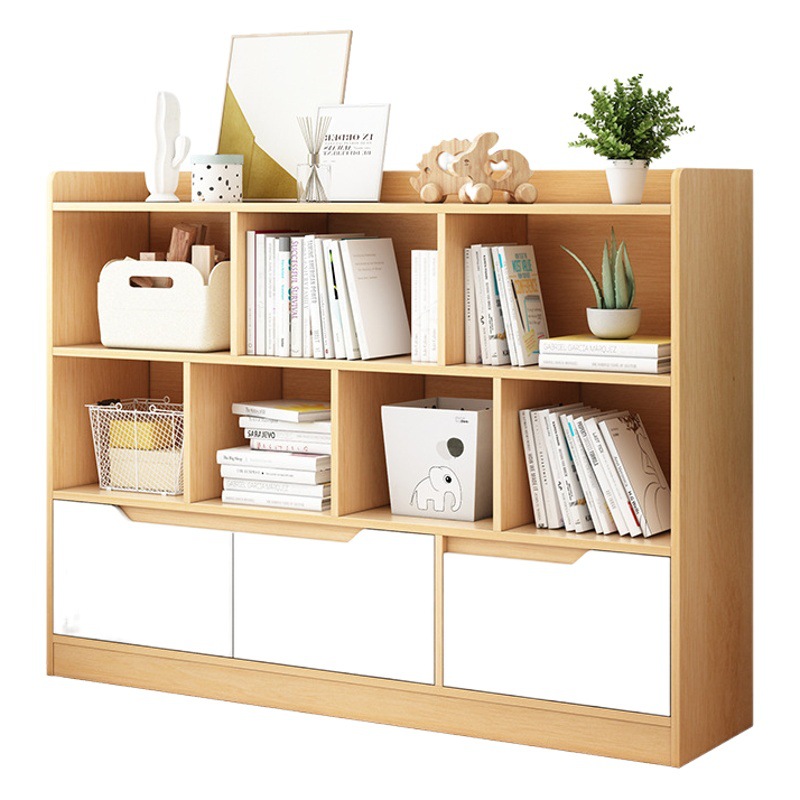Casa piso estantería montado en la pared de múltiples capas con la puerta del gabinete de almacenamiento de visualización de celosía estante de la sala de estar estantería combinación