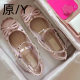 Chunyuan V Home Stud Cross Strap Ballet Shoes Fairy Bow French Shoes Flat Princess Mary Jane Shoes