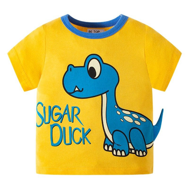 Camiseta de verano de dibujos animados de estilo coreano superior de manga corta para niños