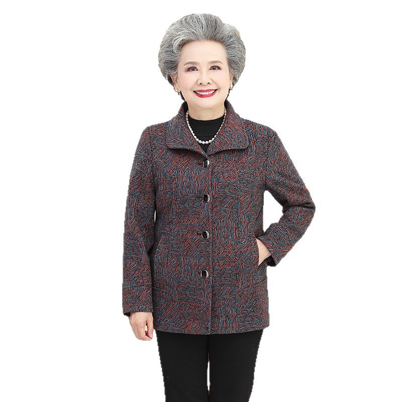 老年人秋冬奶奶加绒加厚外套60岁70妈妈宽松春秋长袖上老太太衣服|undefined