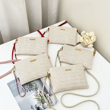 跨境草编女包包2025ladies bags简约小方包潮流斜挎手拿包一件代