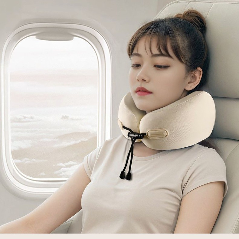 记忆棉u型枕可收纳u形枕颈枕旅行飞机旅行枕头午睡颈椎脖子护颈枕|undefined