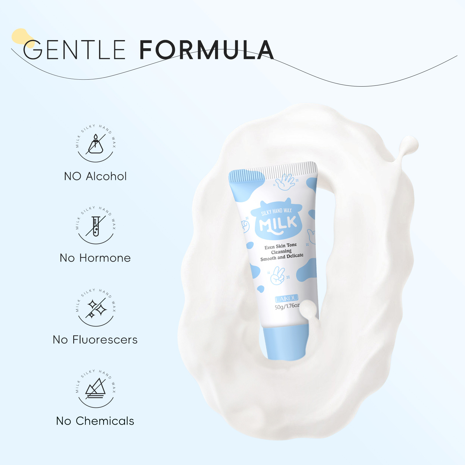 Cross-border LAIKOU Milk Smooth Hand Wax 50g Hydrating and Moisturizing Exfoliating Hand Care Manufacturer in stock undefined