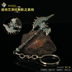 Witch King-themed Mini Weapon Pendant Azeroth's Shadow of Sorrow Axe Alloy Toy Keychain 9cm
