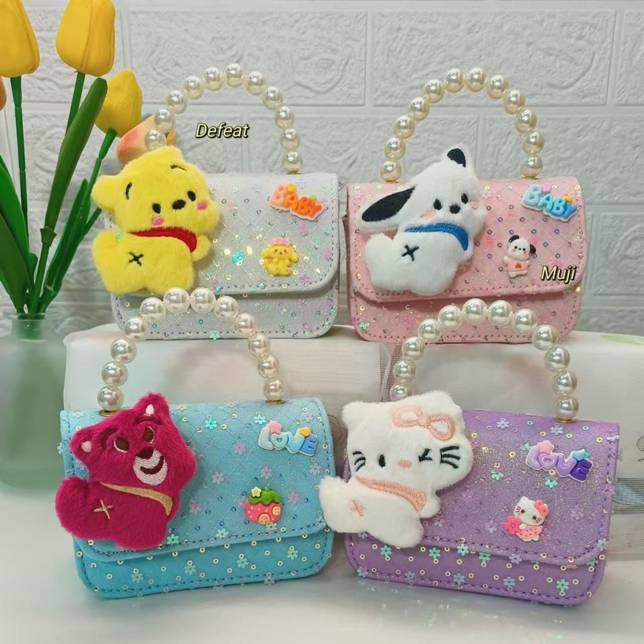 Bolsos de perlas Capibara bolsos de dibujos animados bolsos de niños pequeños bolsos de cambio de chicas bolsos de accesorios bolsos de mochilas bolsos pequeños