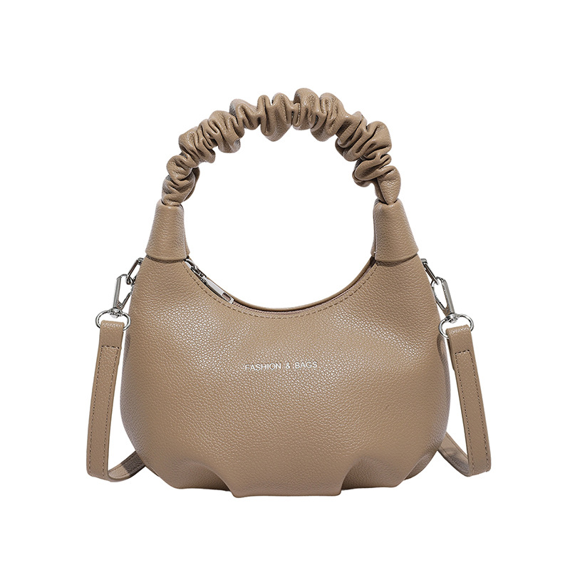 Bolsos populares de este año 2025 verano nuevo estilo bolso femenino simple patrón de lichi bolso de hombro bolso de mensajero plisado de moda