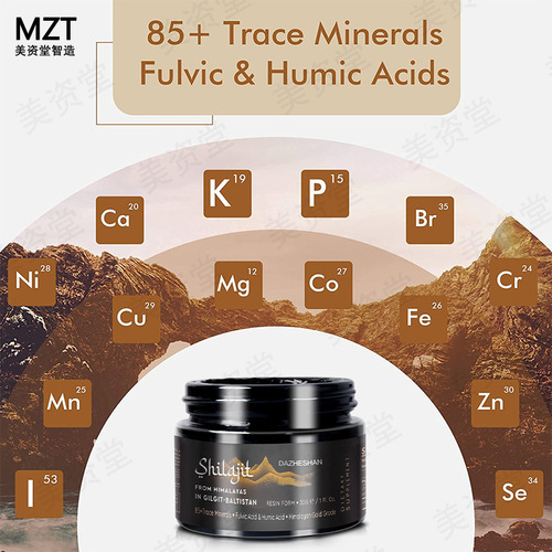 Shilajit Resin, Rich in Fulvic Acid 85+ Minerals, Cross-border Factory 50g, Shilajit Resin Paste