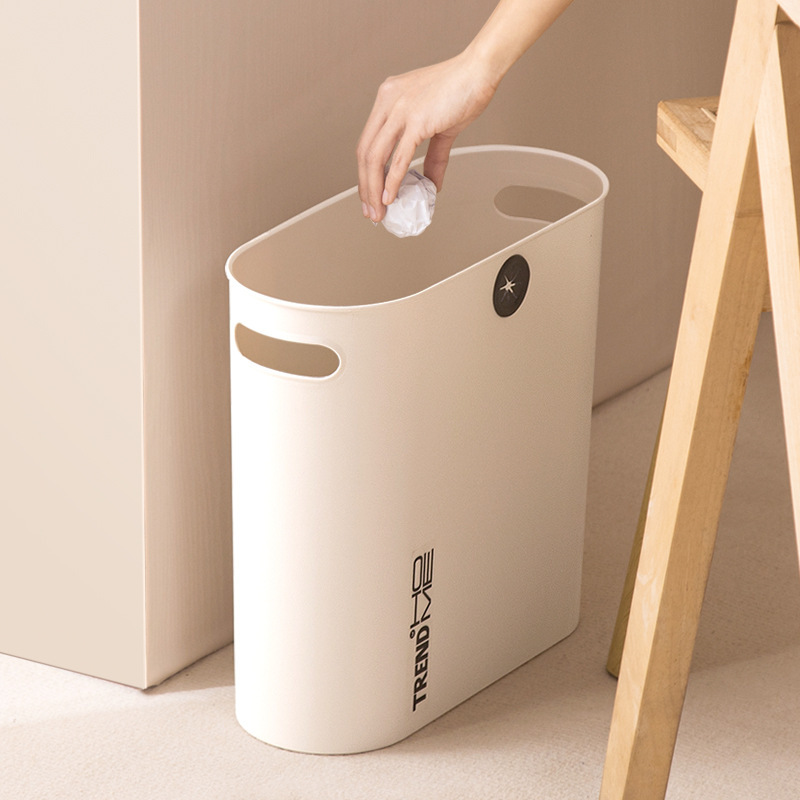 すき間ゴミ箱フラット長型家庭用シンプルなリビングルームのキッチントイレの紙かごの狭いサイズの蓋なしゴミ箱|undefined