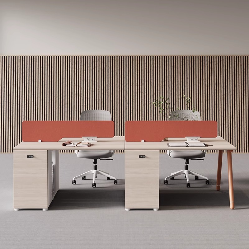 Mesa de oficina del empleado, asiento de tarjeta doble para cuatro o seis personas, combinación simple de mesa y silla de oficina moderna