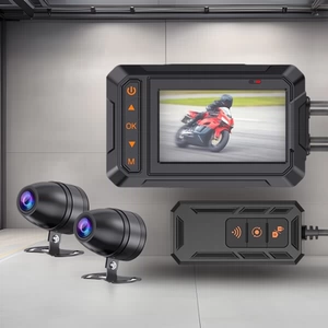 MT04 Su Keçirməyən 2K HD Motosiklet WiFi İkili Lensli GPS Videoqeydiyyatçı