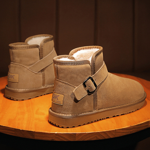 Northeast Snow Boots Men's High-top Winter Fur One-piece fleece-lined Thick Cotton Shoes Warm Bread Shoes Outdoor Tooling