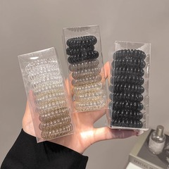 シンプルな透明電話線ヘアバンド女性のための高弾性と耐久性のあるヘアロープ 2025 新しいゴムバンドヘッドバンド帽子