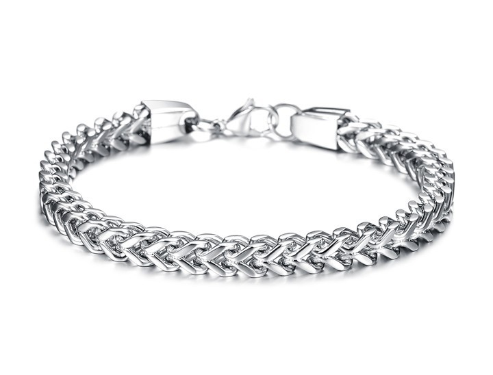 Titanium Steel Material Simple Style Geometric Titanium Steel Stoving Varnish Men'S Bracelets Men's Chain Bracelets