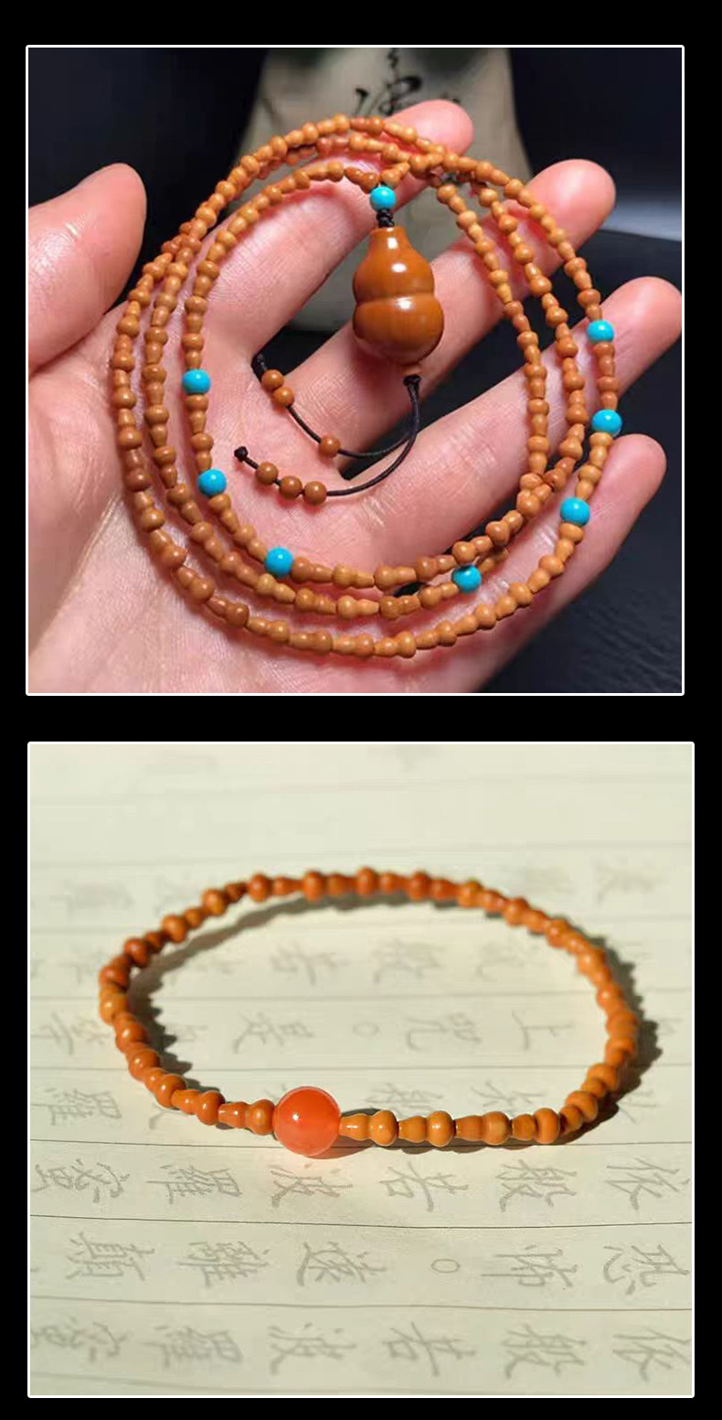 High-quality Core Carving Olive Core Wenwan Small Gourd Bracelet Necklace Long String Separated Beads Men's and Women's Plain Beads diy Braided Accessories