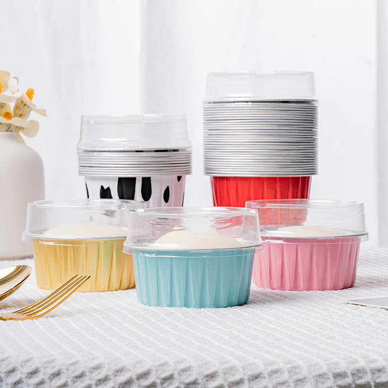 圆雪梅娘大夫包装盒布丁单蛋糕杯一次性锡纸铝箔包装盒
