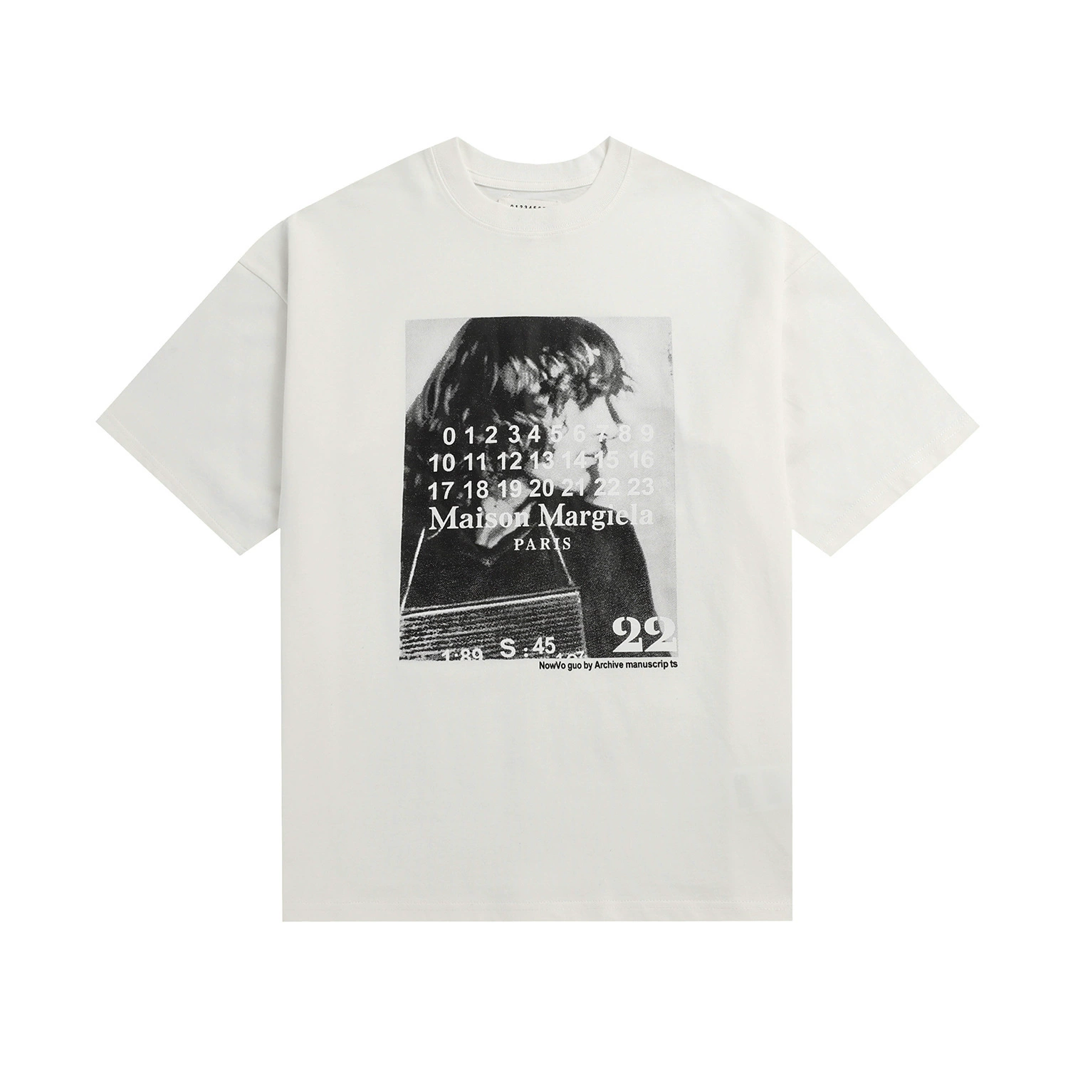 Maison Margiela 24SS коллекция MM6 цифровой узор круглый вырез мужской и женский модный бренд укороченный рукав футболка серия