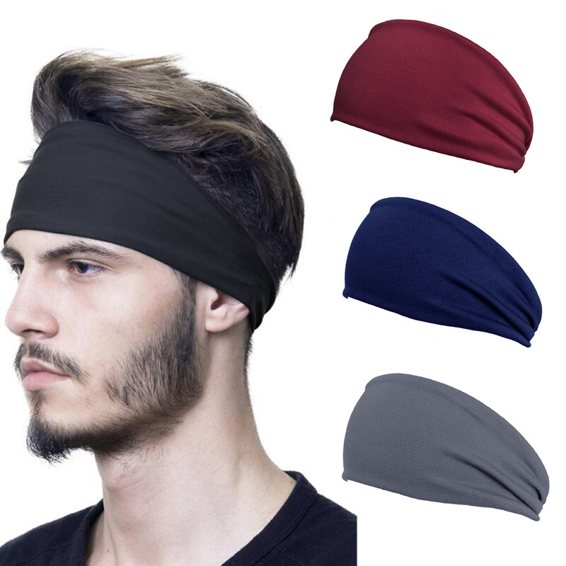 European and American Sports Headbands, Yoga Sweatbands, Men's and Women's Running Fitness Headbands, Elastic Cotton Headscarves, Solid Color Headbands, Hair Accessories