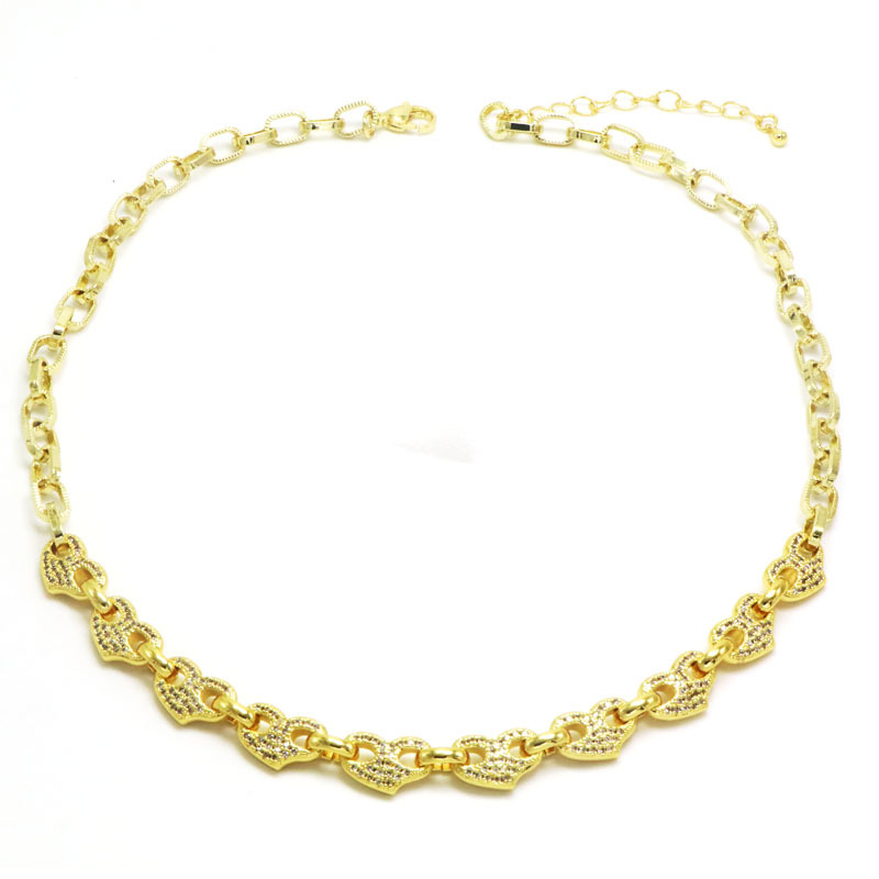 Copper 18K Gold Plated Inlay Infinity Heart Shape Smile Face Zircon Necklace display picture 3