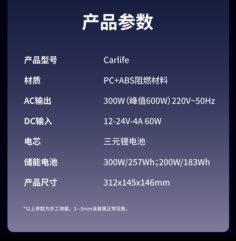 Buwei Portable Outdoor Mobile Power Supply Large Capacity Car Air Pump with Power Bank for Stall Setting and Self-Driving Tour Emergency