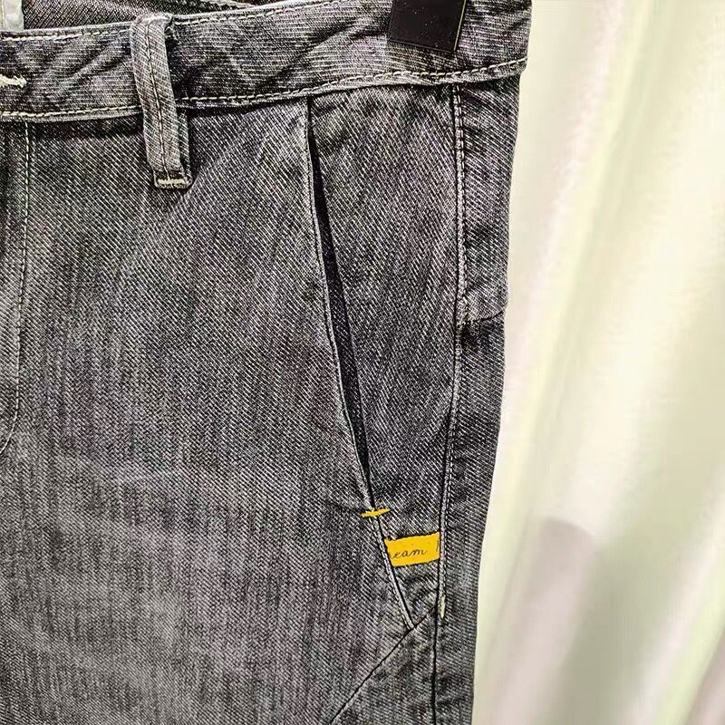 Short en jean été mince cinq quarts version coréenne ample 2024 décontracté polyvalent slim fit simple mi-pantalon tendance homme_voghion.com