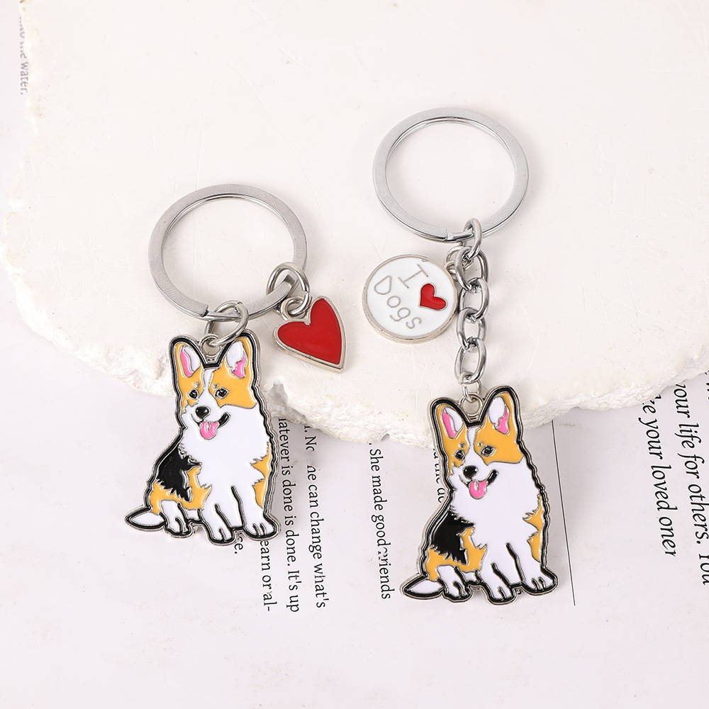 18g Weight Slip-on Clasp Closure Type Keychain Classification 1 Piece Quantity Daily Occasion Zinc alloy Material Letter, Dog, Heart Shape Pattern Unisex Gender Cute Style 1 Piece Cute Letter Dog Heart Shape Zinc Alloy Unisex Slip-on Keychain 4