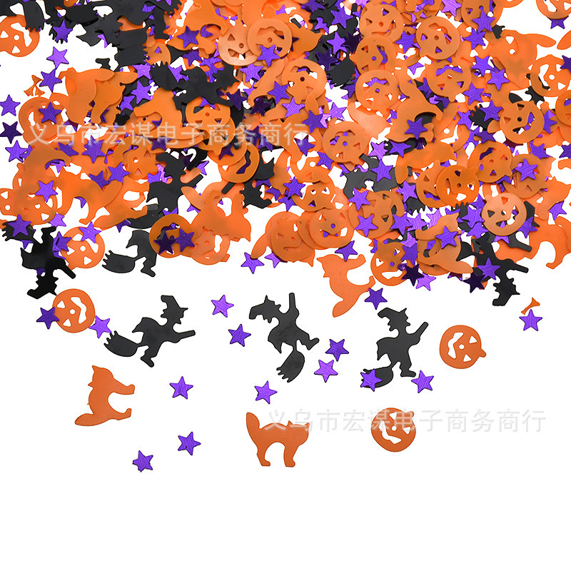 女巫+猫咪+南瓜+紫色星星