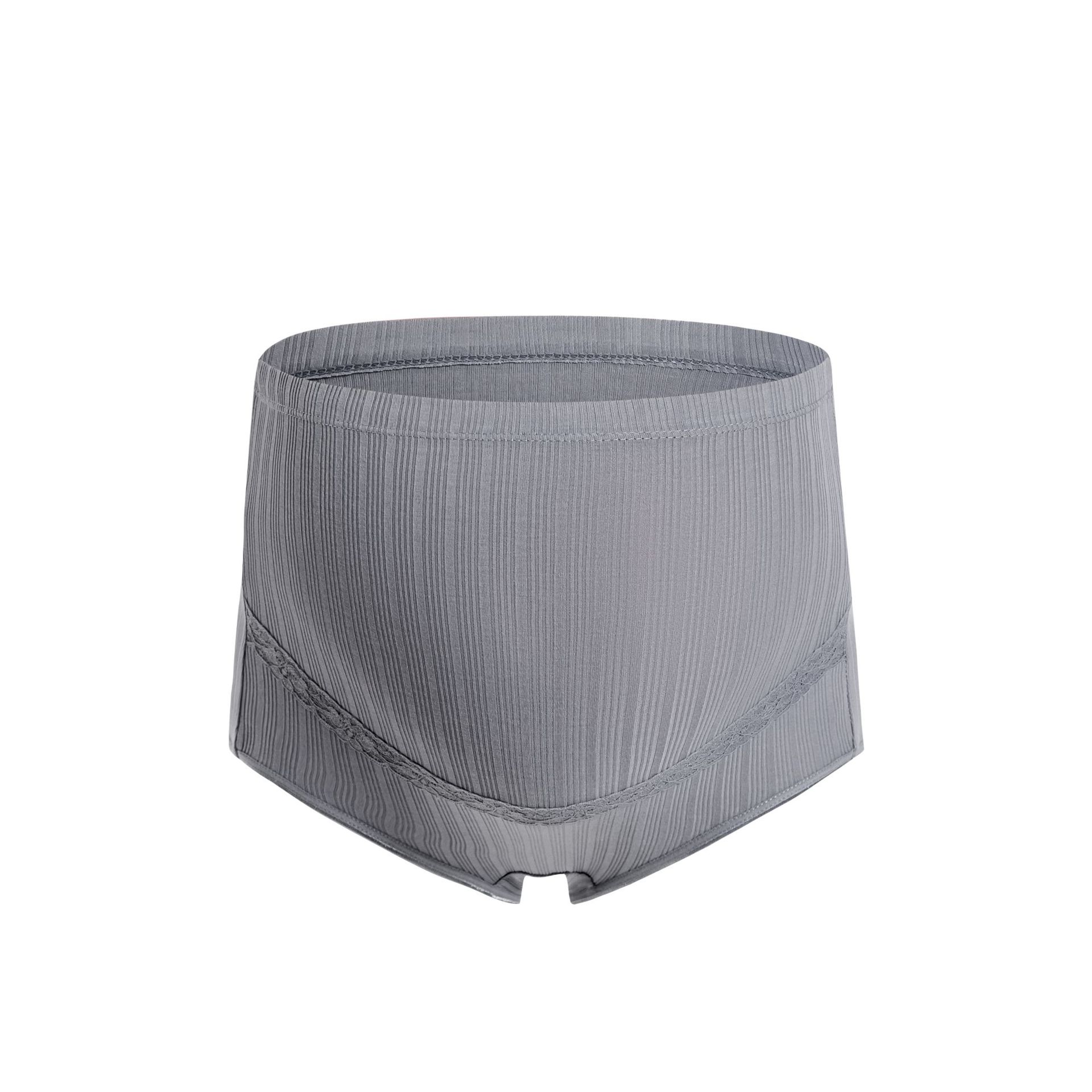 Las mujeres embarazadas ropa interior más tamaño transpirable cintura alta abdominal ajustable embarazo acanalado alto estiramiento encaje triángulo ropa interior fabricantes