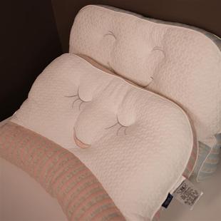 Herenhaomeng Pillow Couple Neck Pillow Zero Pressure Column Comfortable Sleep Breathable Sleeping Pillow Core Side Sleeping Home Adult Students
