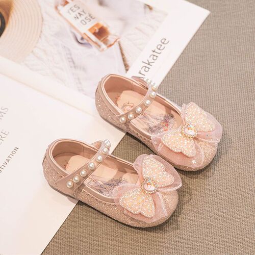New Autumn Children's Princess Shoes for Girls, Elsa Leather Slip-on Shoes for Little Girls, Spring and Autumn Women's Shoes