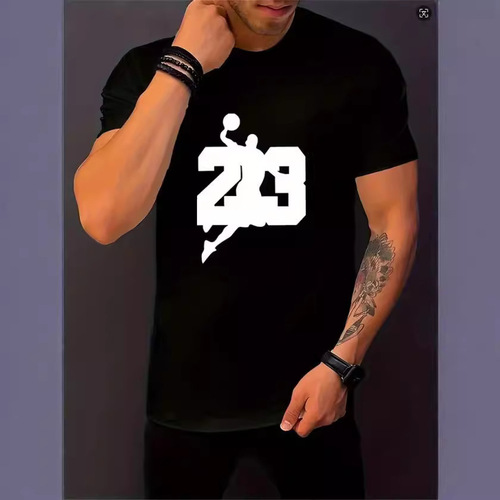 Cotton summer men's fashionable casual short-sleeved t-shirt green round collar short-sleeved T-shirt Korean fashionable men's wear