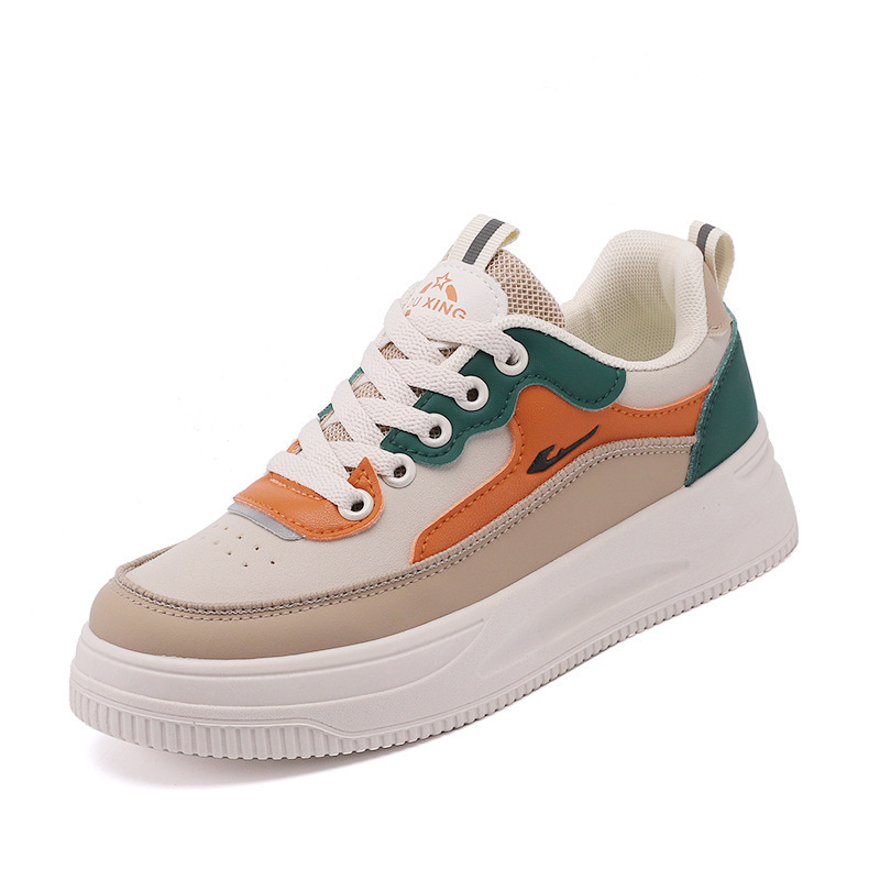 zapatos de moda de mujer de tamaño grande zapatos blancos de moda zapatos casuales de suela gruesa zapatos de skate de mujer transpirables al aire libre