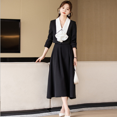 Formal occasion suit suit skirt women's spring and autumn professional temperament goddess style small dress high-end small fragrance two-piece set