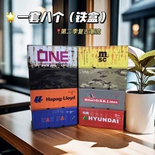 迷你集装箱小展示盒潮玩创意微缩模型手办摆件铁皮收纳盒礼物盲盒
