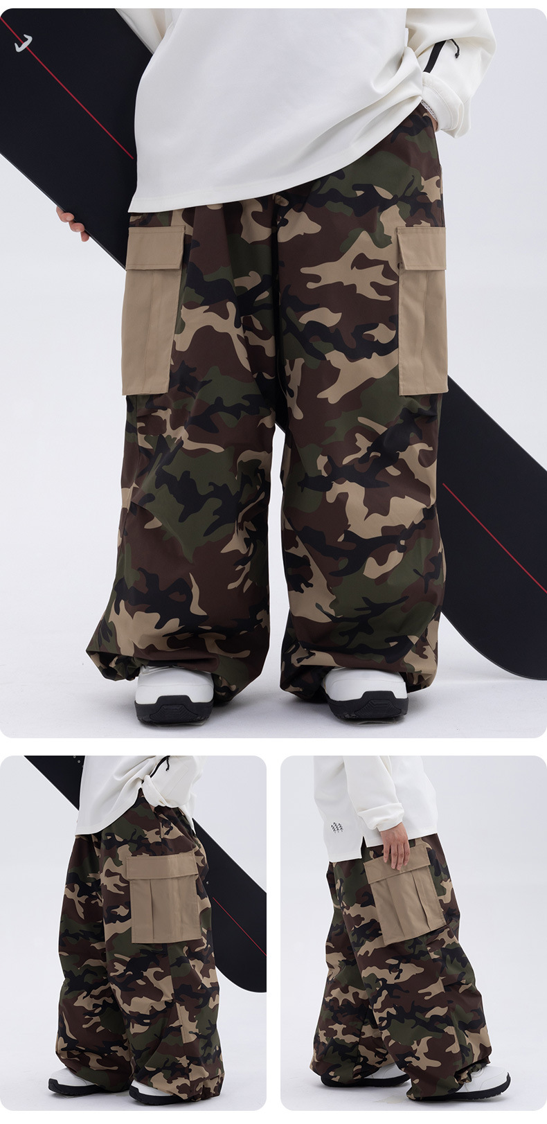 001 SNOWVERB Snowboard OVERSIZE Cross-Border Pants Women's Ski Suit Waterproof Loose Men's Outdoor_voghion.com