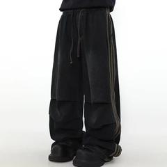 jean printed sweatpants 2024 Fashion Elastic Waist Striped
