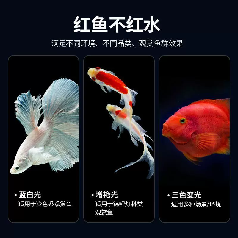 LED aquarium, waterproof energy-saving lights, three colors, comfortable light spectrum
