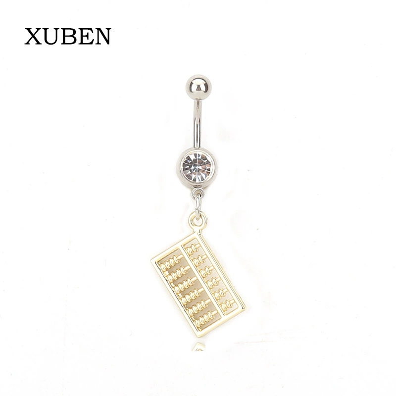 Нержавеющая сталь пупочная пряжка ювелирные изделия прокол тела абака золото и серебро подвеска аксессуары трансграничная электронной коммерции новый продукт