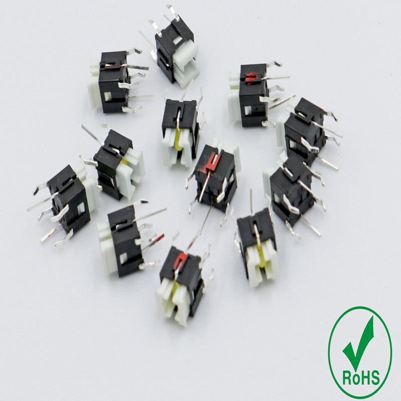 厂家供应带灯轻触开关6*6-7.2按键 红/绿/蓝/白/红绿双色灯等颜色