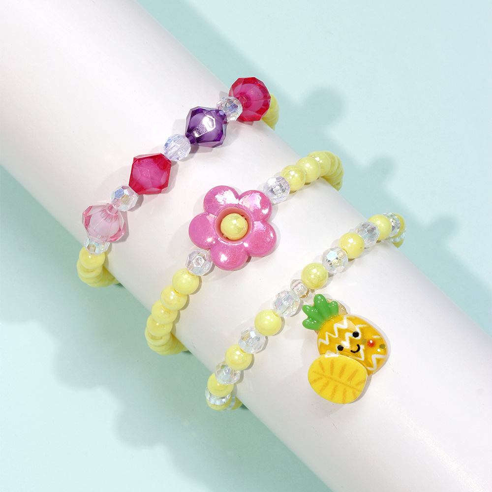 Cute Flower Pineapple Arylic Girlu0027S Bracelets 1 Set