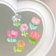 ラブフラワー透明下駄バックルアクセサリーハイエンドクロススリッパ靴花下駄靴装飾アクセサリー