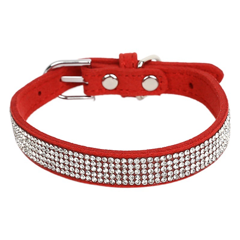 Трансграничный новый Корейский Бархатный ошейник из микрофибры для собак Flash Алмазная паста Алмазный ошейник в наличии Товары для домашних животных Ошейник для кошек и собак