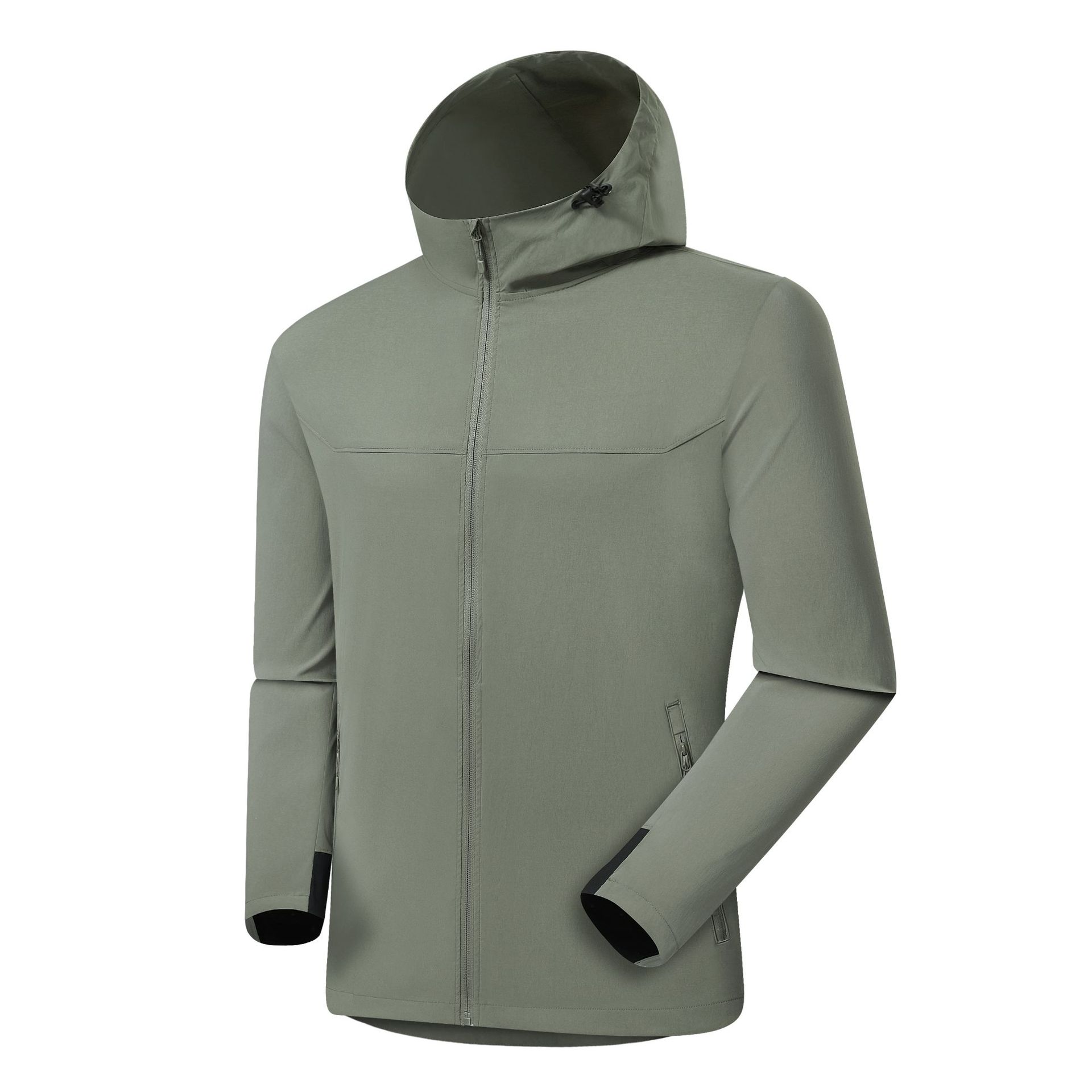 Chaqueta de asalto ligera de un solo golpe con capuchón delgada a prueba de viento impermeable al aire libre transpirable caminata chaqueta de montaña hombre