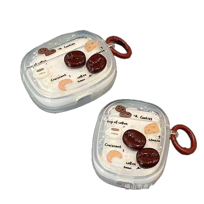 Cabezas de café para AirPods4 Case Apple 4 generación de auriculares AirPodPro2 auriculares de dibujos animados