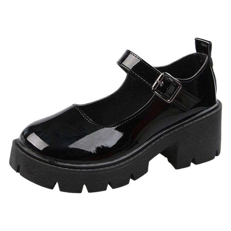 2023 летний день Весна и лето JK форменная обувь с увеличенной толстой подошвой студентка Мэри Джейн на высоком каблуке Ретро одиночные туфли