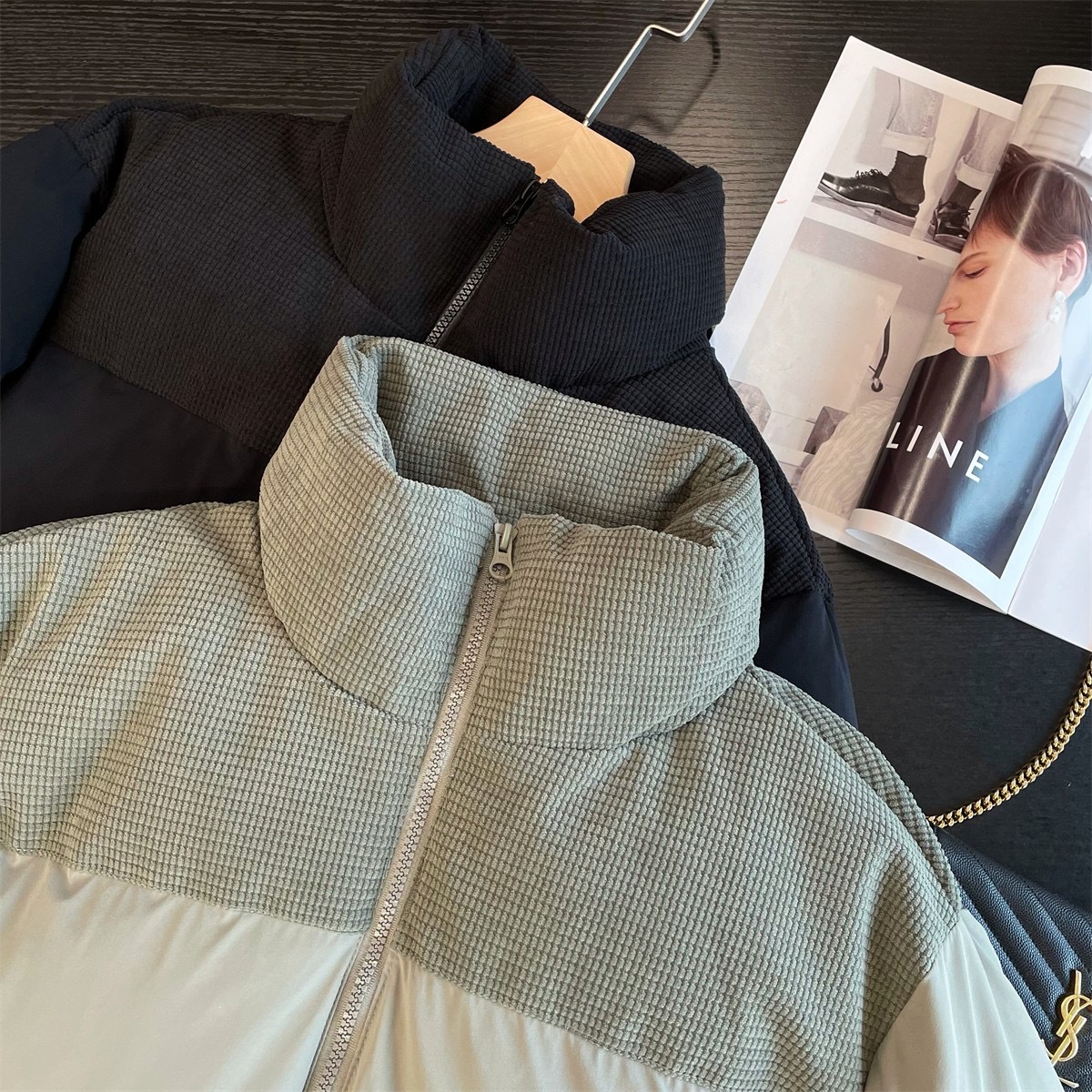 シンプルファッション2024冬90白ガチョウパイル保温立襟カジュアルダウンジャケット男性NS2310XY