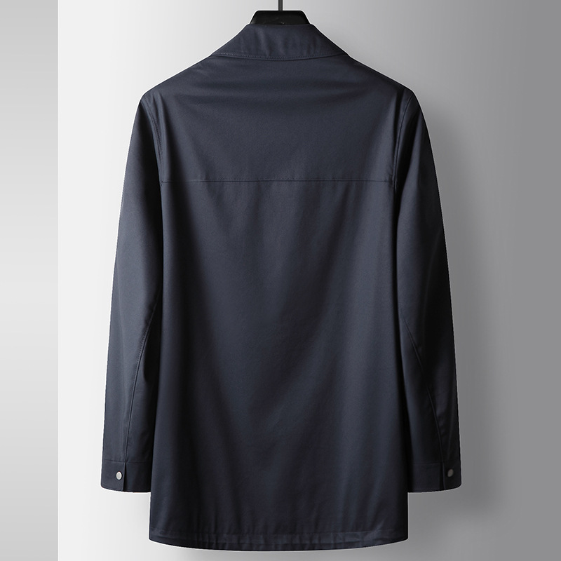 Herrenbekleidung mittellange leichte Luxus-Windjacke mit Business-Revers für Jugendliche, lässige High-End-Jacke ohne Bügeln_voghion.com