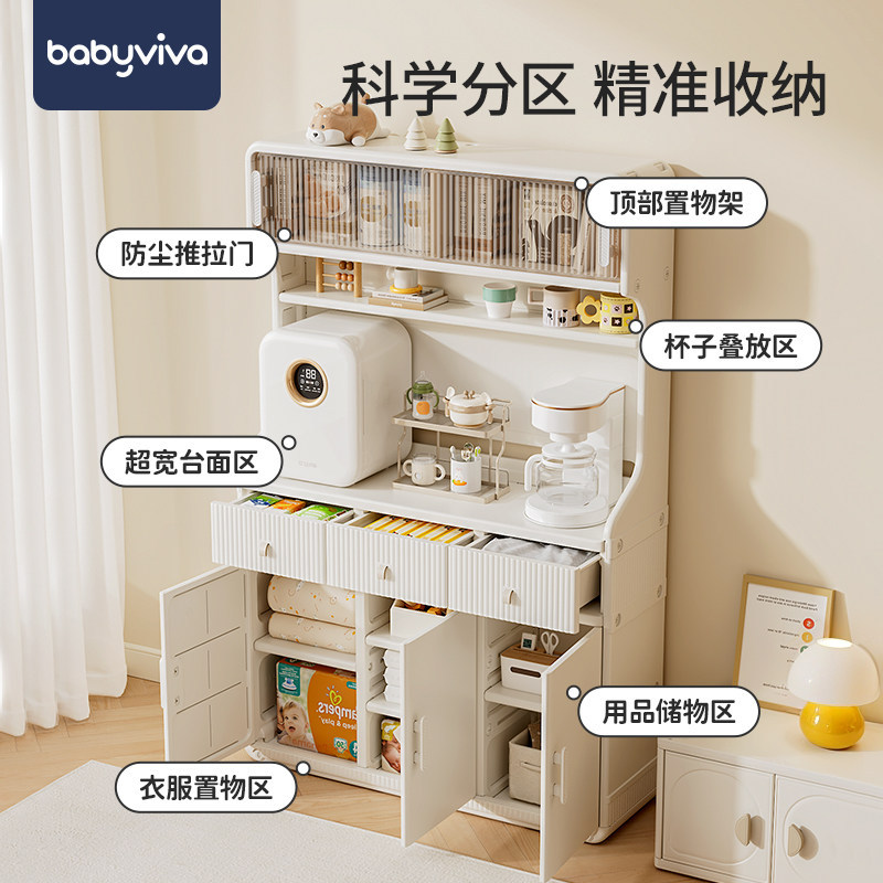 babyviva feeding table, children's toy storage cabinet, baby storage rack, infant supplies floor-standing multi-layer storage cabinet