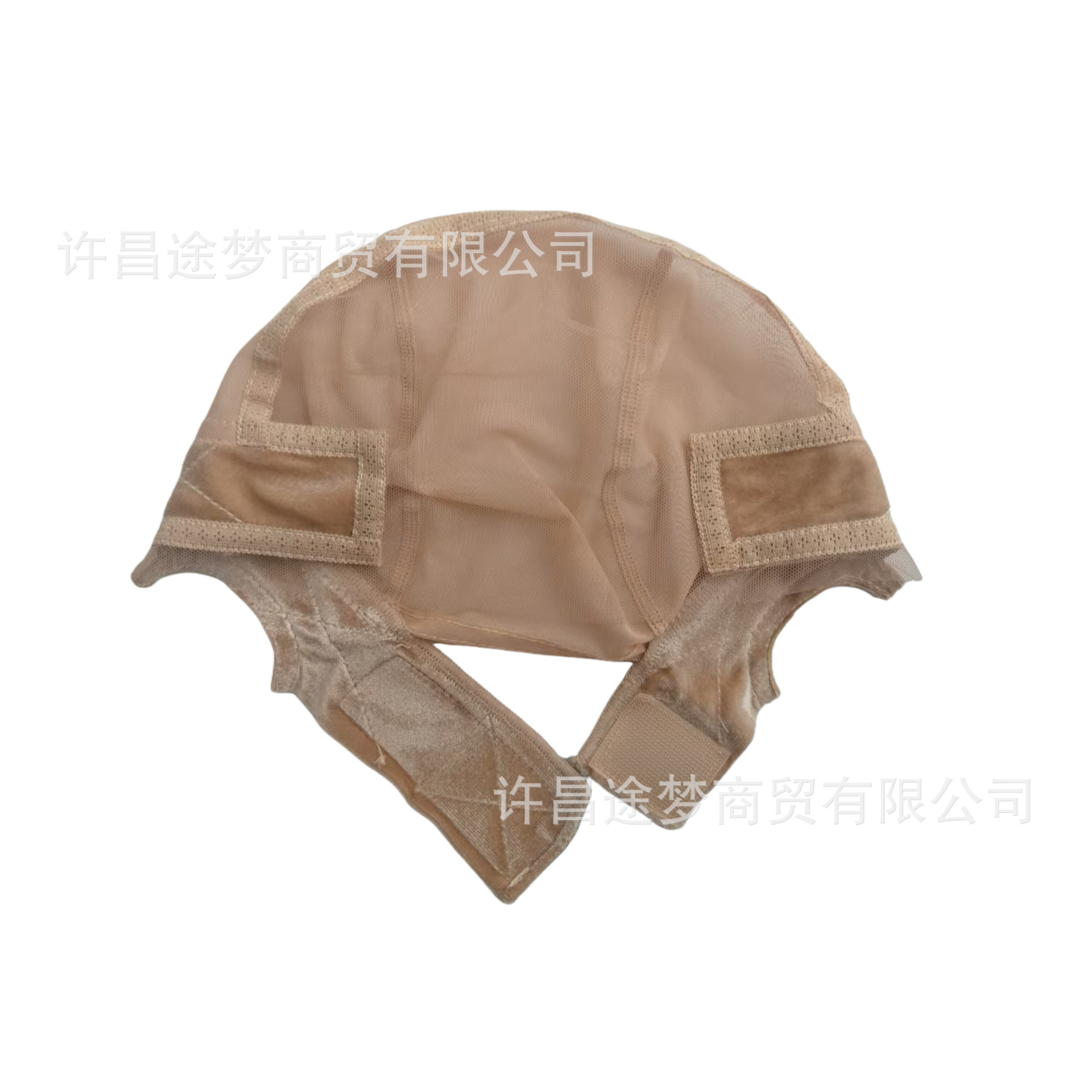 [6*9 라지 프론트-베이지] 귀 파는 벨벳 가발 네트 캡