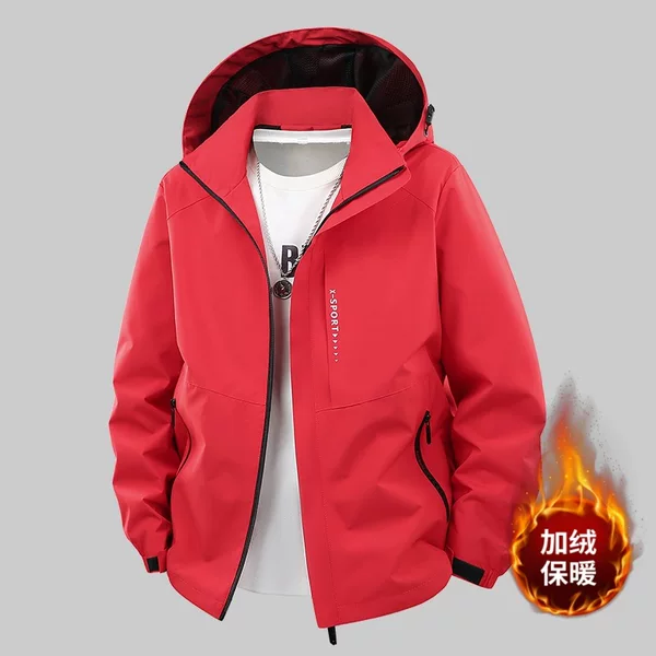 Spring, Autumn, and Winter Hiking Jacket for Men, Loose Fit, Plus Size, Stylish Outdoor Jacket for Men